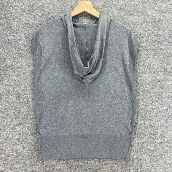 New Forever 21 Top Women M Medium Gray Sleeveless Hooded Viscose - Picture 2 of 11